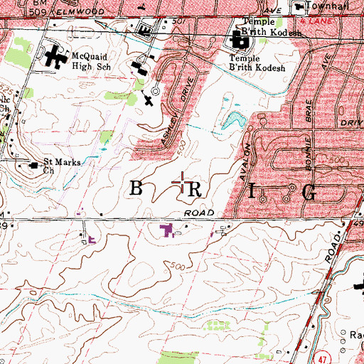 Topographic Map of Brighton Census Designated Place, NY