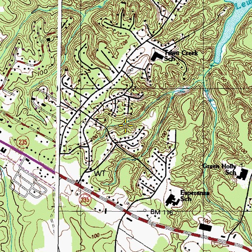 Topographic Map of California Census Designated Place, MD
