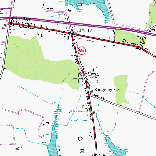 Topographic Map of Chester Census Designated Place, MD