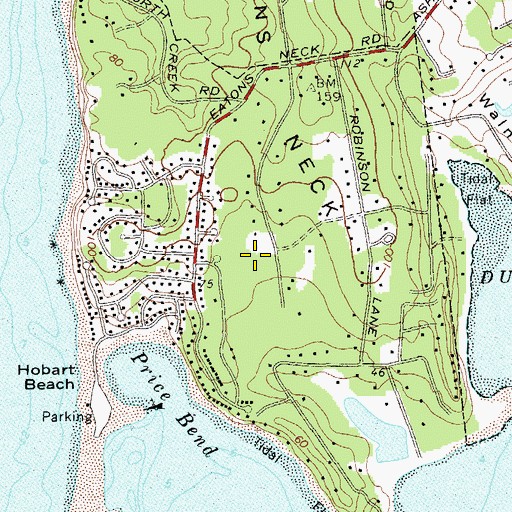 Topographic Map of Eatons Neck Census Designated Place, NY