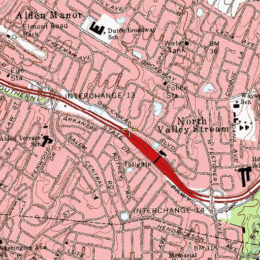 Topographic Map of North Valley Stream Census Designated Place, NY