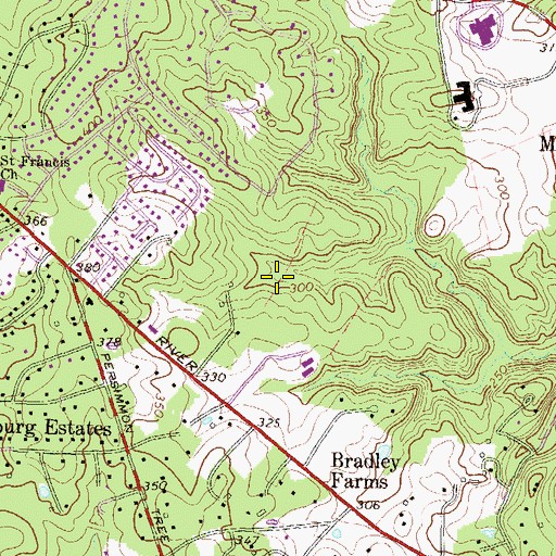 Topographic Map of Potomac Census Designated Place, MD