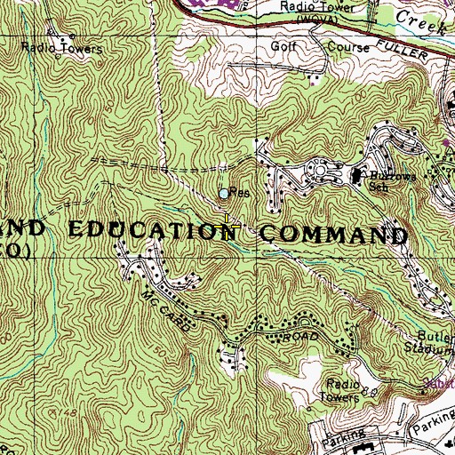 Topographic Map of Quantico Base Census Designated Place, VA