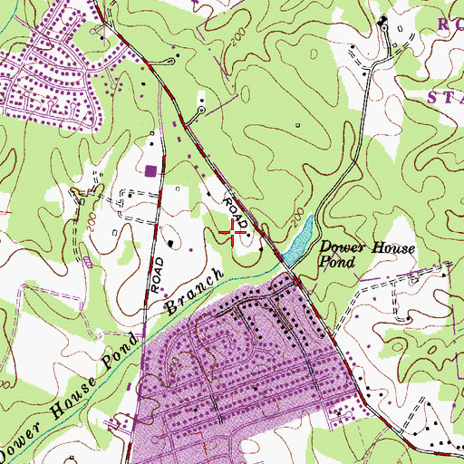 Topographic Map of Rosaryville Census Designated Place, MD