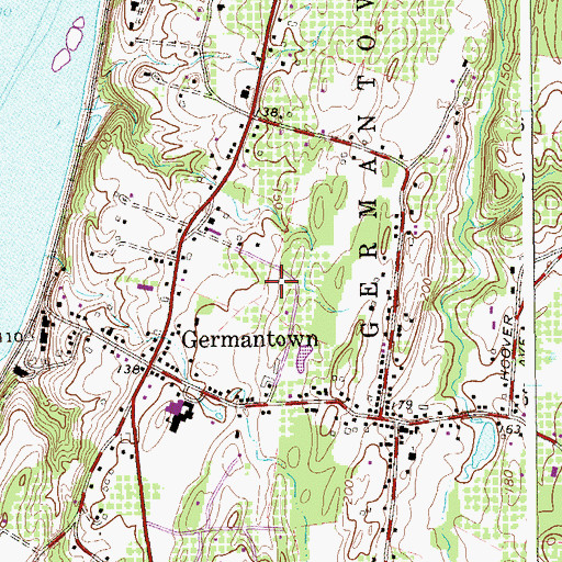 Topographic Map of Germantown Census Designated Place, NY