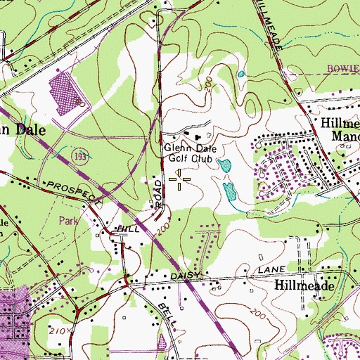 Topographic Map of Glenn Dale Census Designated Place, MD