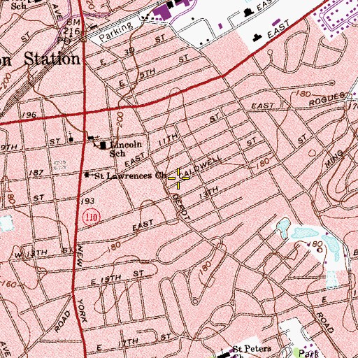 Topographic Map of Huntington Station Census Designated Place, NY