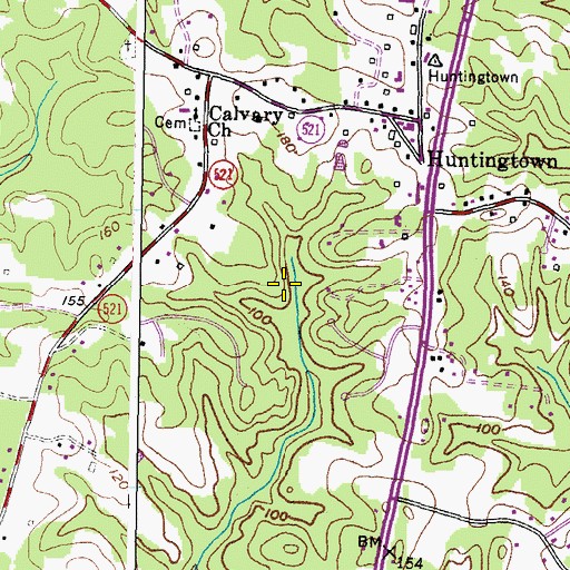 Topographic Map of Huntingtown Census Designated Place, MD