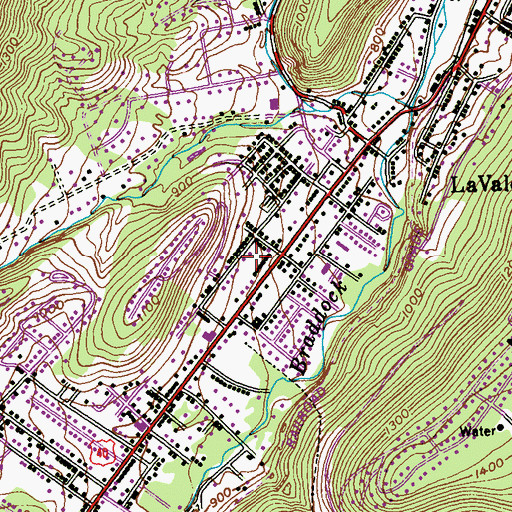 Topographic Map of La Vale Census Designated Place, MD