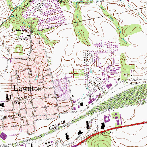 Topographic Map of Lawnton Census Designated Place, PA