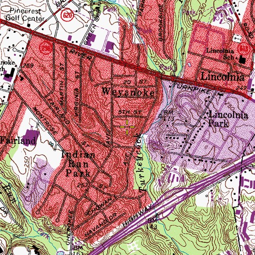 Topographic Map of Lincolnia Census Designated Place, VA