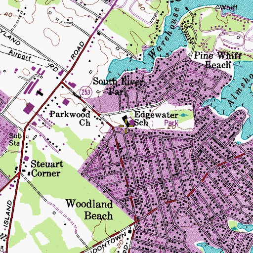 Topographic Map of Londontowne Census Designated Place (historical), MD