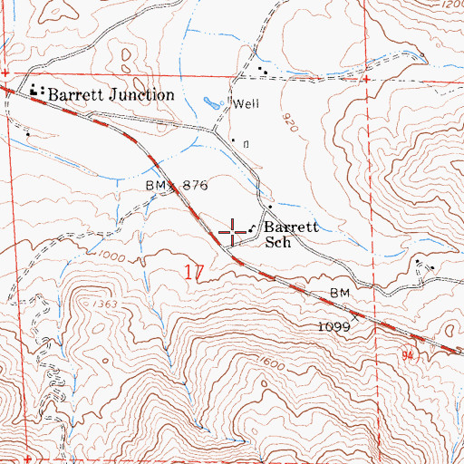 Topographic Map of Barrett School, CA