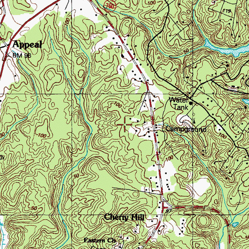 Topographic Map of Lusby Census Designated Place, MD