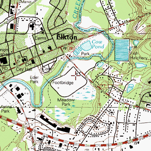 Topographic Map of Town of Elkton, MD