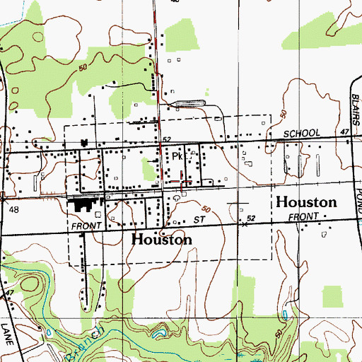Topographic Map of Town of Houston, DE