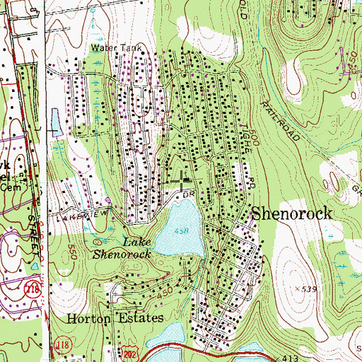 Topographic Map of Shenorock Census Designated Place, NY