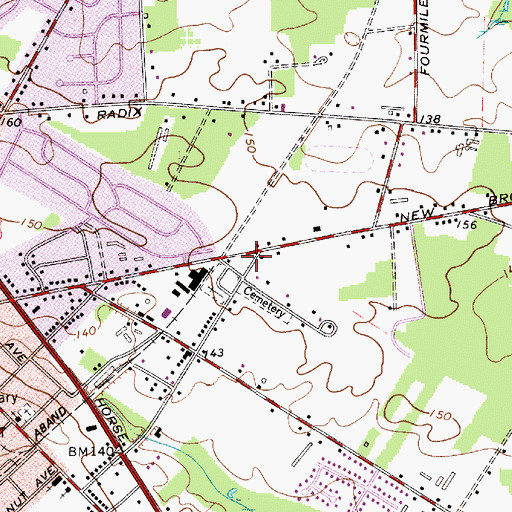 Topographic Map of Williamstown Census Designated Place, NJ
