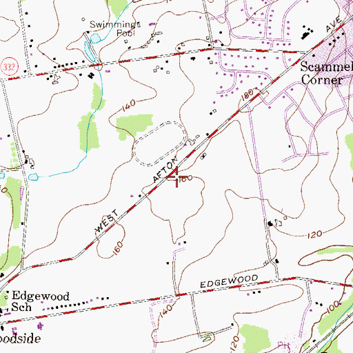 Topographic Map of Woodside Census Designated Place, PA