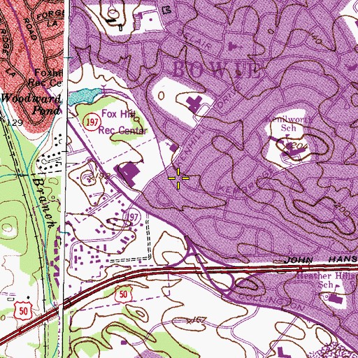 Topographic Map of City of Bowie, MD