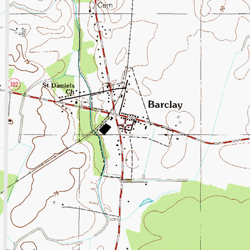 Topographic Map of Town of Barclay, MD
