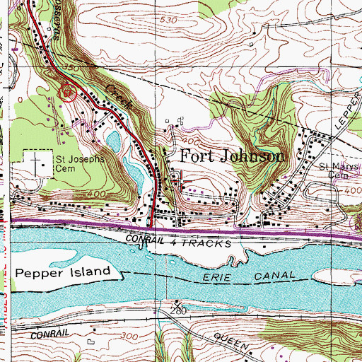 Topographic Map of Village of Fort Johnson, NY