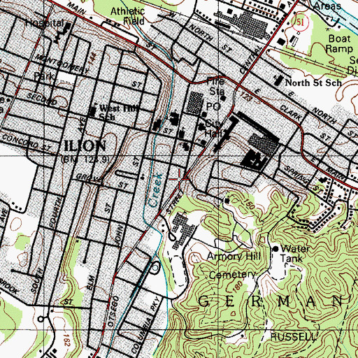 Topographic Map of Village of Ilion, NY