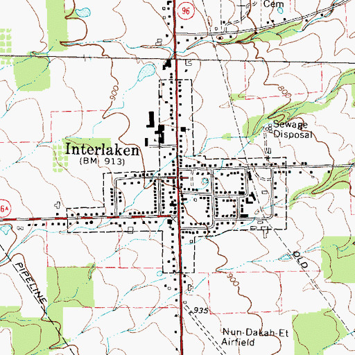 Topographic Map of Village of Interlaken, NY