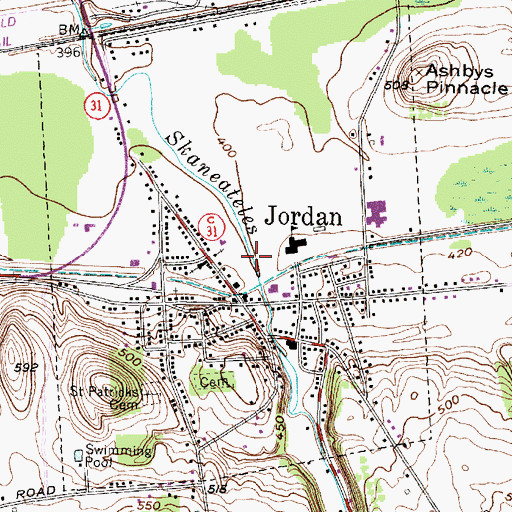 Topographic Map of Village of Jordan, NY