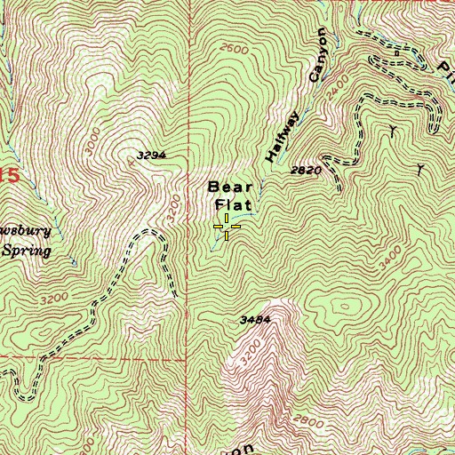 Topographic Map of Bear Flat, CA