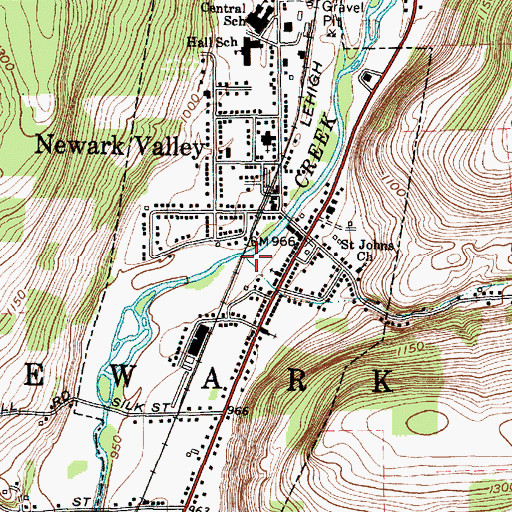 Topographic Map of Village of Newark Valley, NY