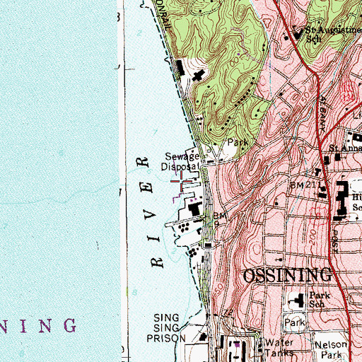 Topographic Map of Village of Ossining, NY