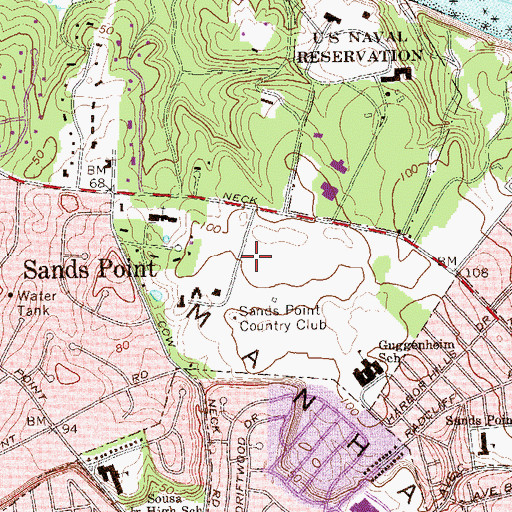 Topographic Map of Village of Sands Point, NY