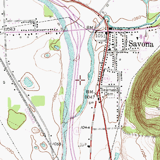 Topographic Map of Village of Savona, NY