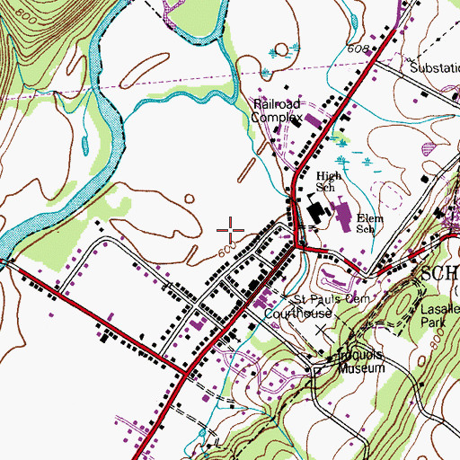 Topographic Map of Village of Schoharie, NY