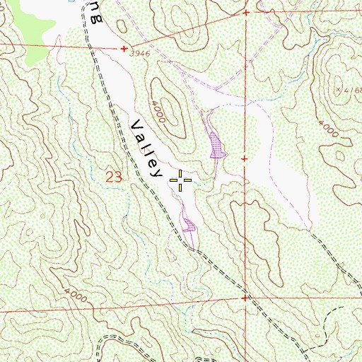 Topographic Map of Bear Valley, CA