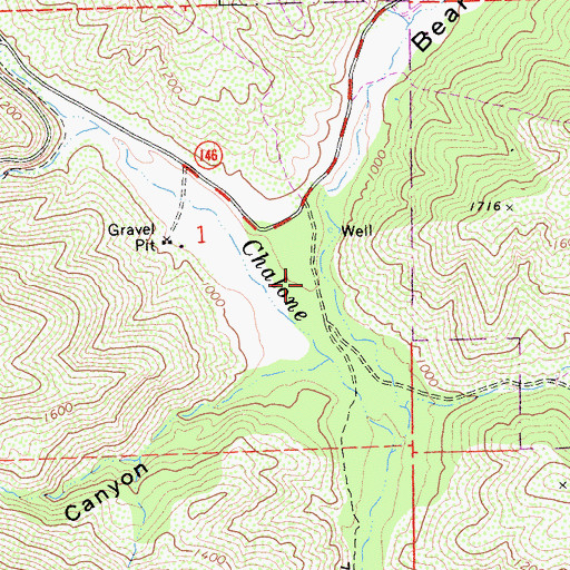 Topographic Map of Bear Valley, CA