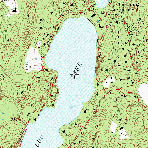 Topographic Map of Village of Tuxedo Park, NY