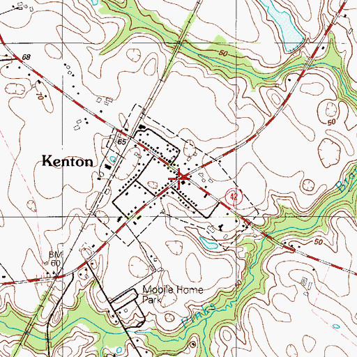 Topographic Map of Town of Kenton, DE