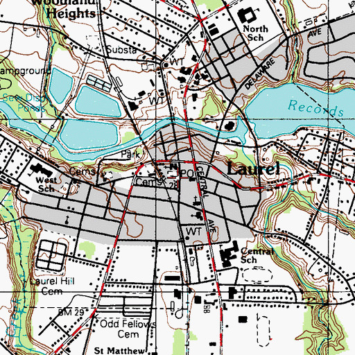 Topographic Map of Town of Laurel, DE