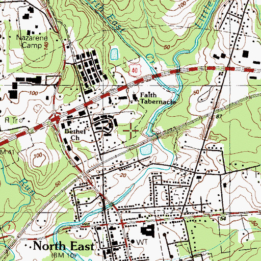 Topographic Map of Town of North East, MD