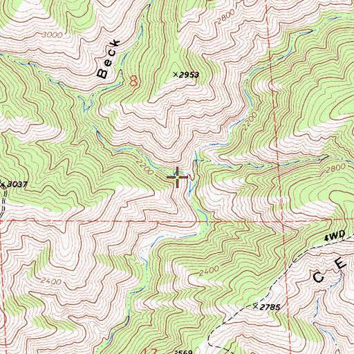 Topographic Map of Beck Canyon, CA