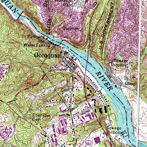 Topographic Map of Town of Occoquan, VA