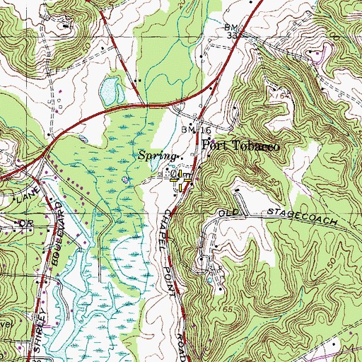 Topographic Map of Town of Port Tobacco Village, MD