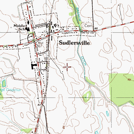 Topographic Map of Town of Sudlersville, MD