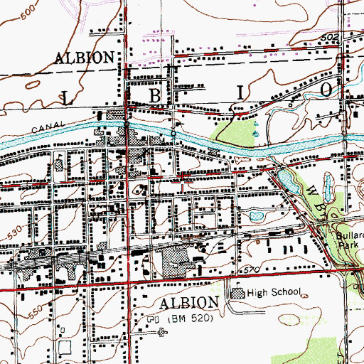 Topographic Map of Village of Albion, NY