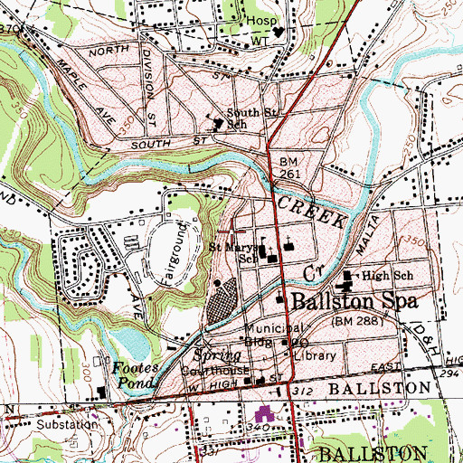 Topographic Map of Village of Ballston Spa, NY