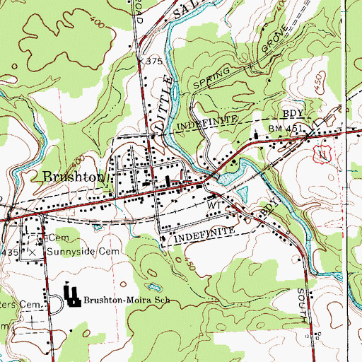 Topographic Map of Village of Brushton, NY