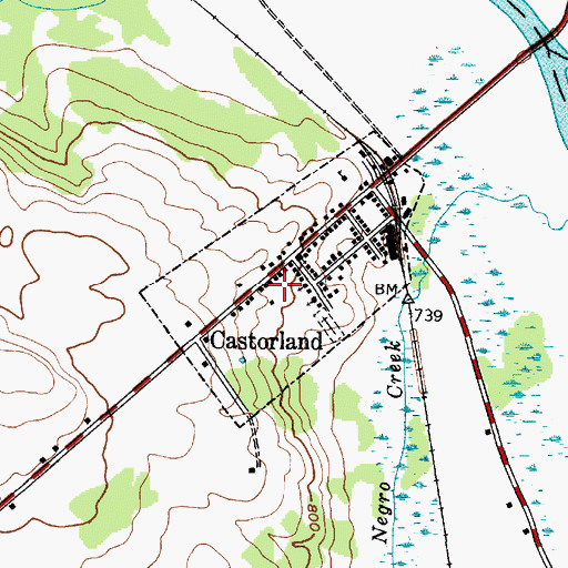 Topographic Map of Village of Castorland, NY