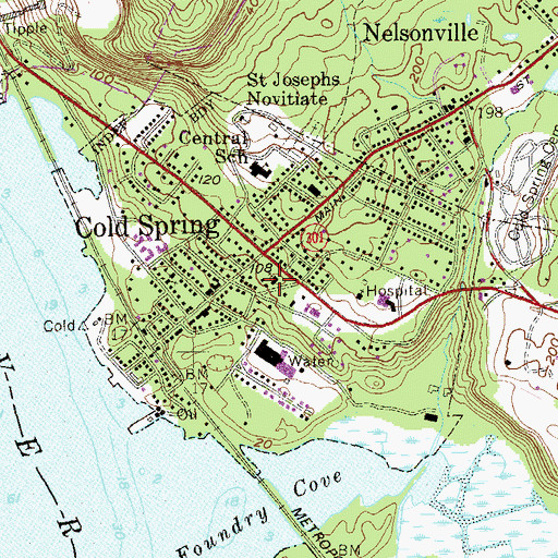 Topographic Map of Village of Cold Spring, NY